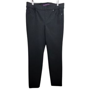 Gloria Vanderbilt Black  And Gray Striped Knit Stretch Dress Pants Size 12
